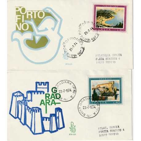 1974 FDC VENETIA 373 1-2/IT ITALIA SERIE TURISTICA I NON VIAGGIATA MF81125