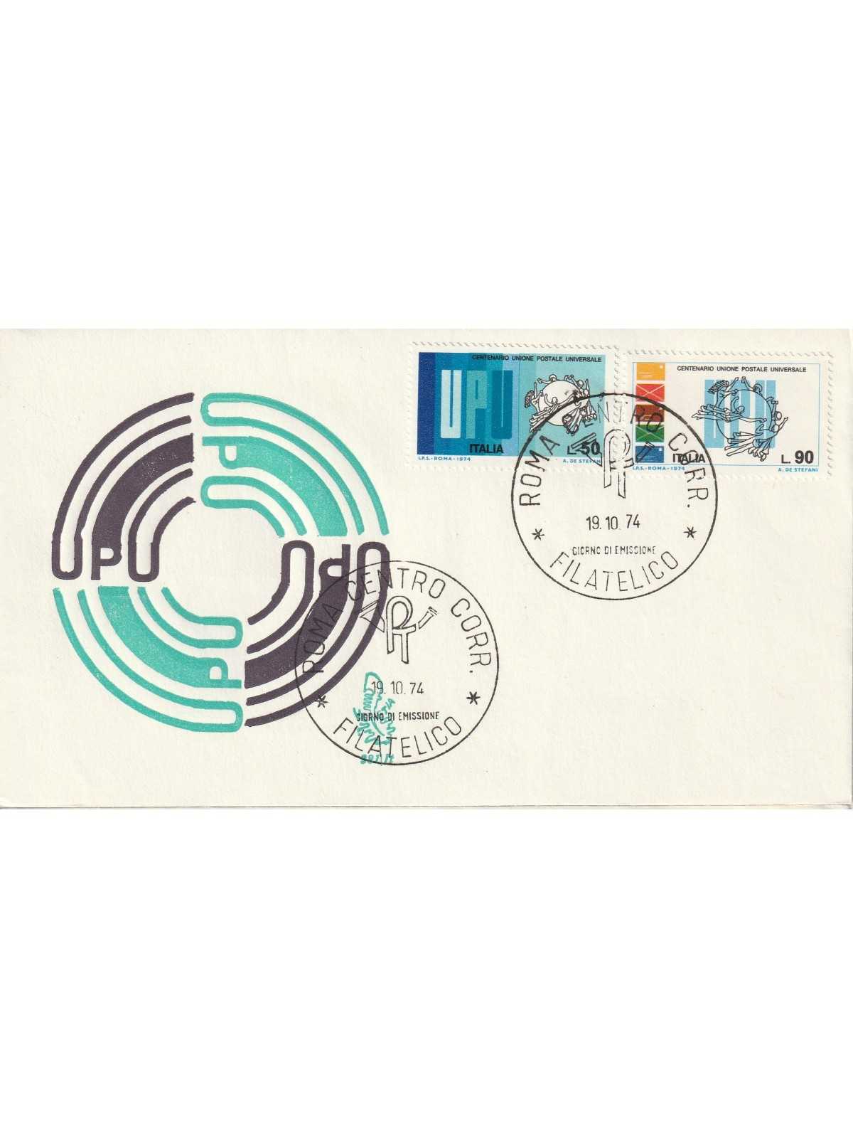 1974 FDC VENETIA 381/IT ITALIA CENT. UNIONE POSTALE UNIV. MF81133