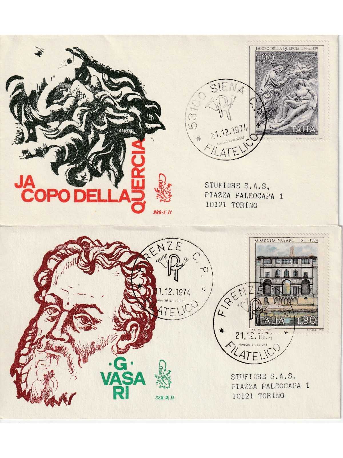 1974 FDC VENETIA 388 1-2/IT ITALIA SERIE ARTE ITALIANA MF81140