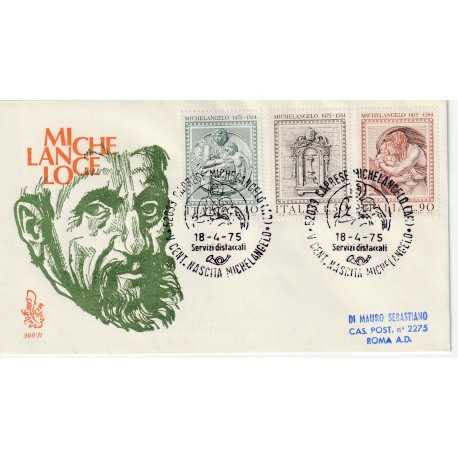 1975 FDC VENETIA 390/IT ITALIA MICHELANGELO VIAGGIATA MF81142