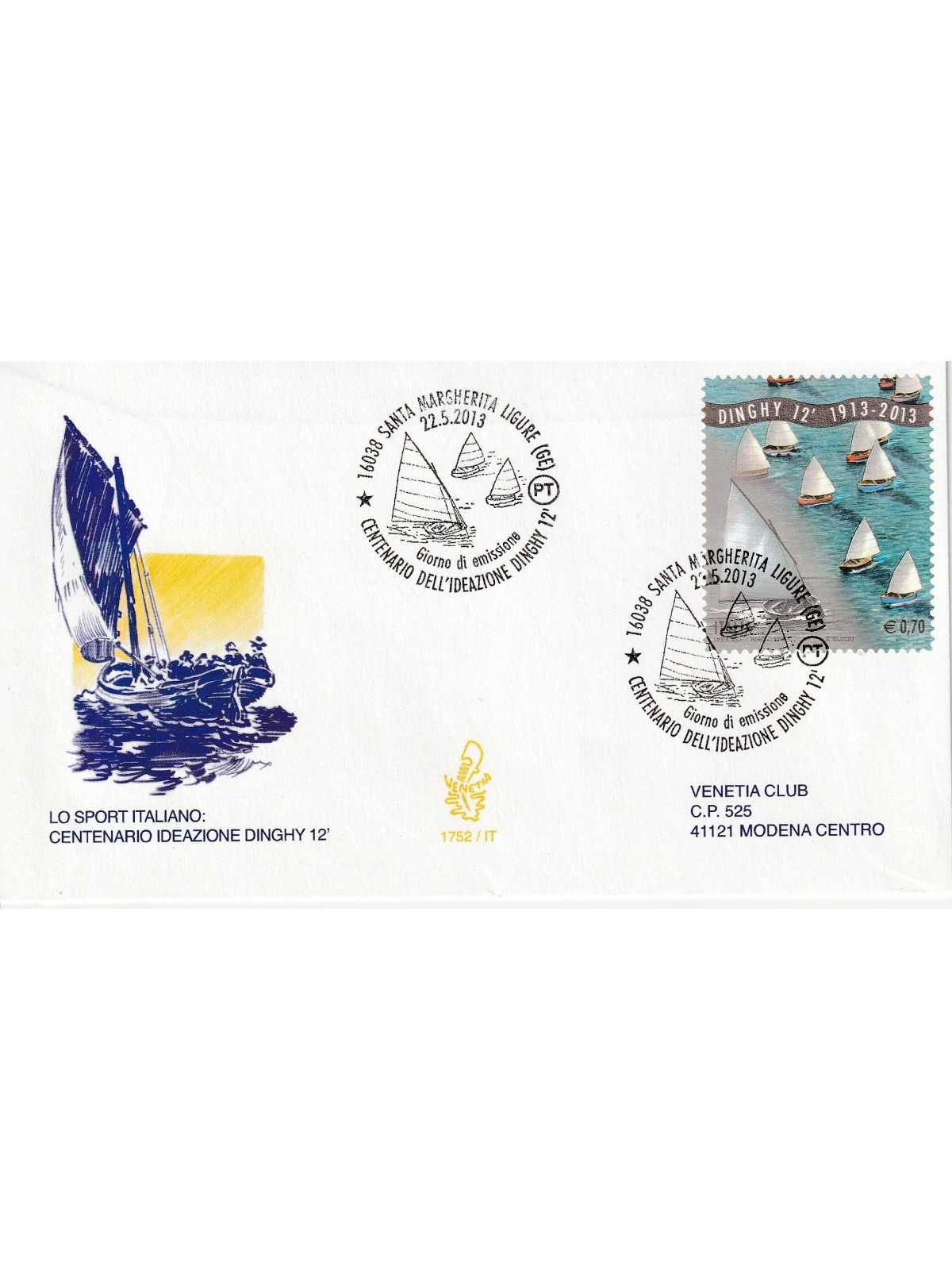 2013 FDC VENETIA 1752/IT ITALIACENT. IDEAZIONE DINGHY 12' MF81232