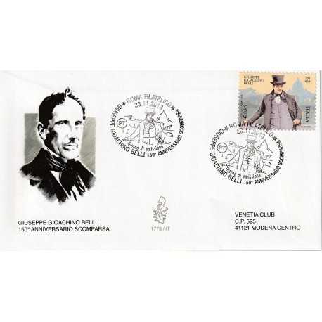 2013 FDC VENETIA 1778/IT ITALIA GIUSEPPE GIOACHINO BELLI 150 SCOMP. MF81252