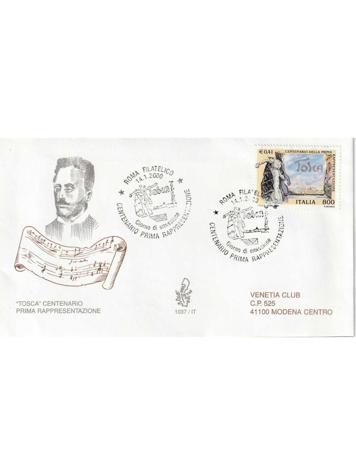 2000 FDC VENETIA 1037/IT ITALIA TOSCA CENT. PRIMA RAPPR. MF81257