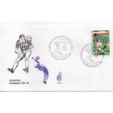 1995 FDC VENETIA 847 ITALIA JUVENTUS CAMPIONE D ITALIA NON VIAGGIATA MF28272