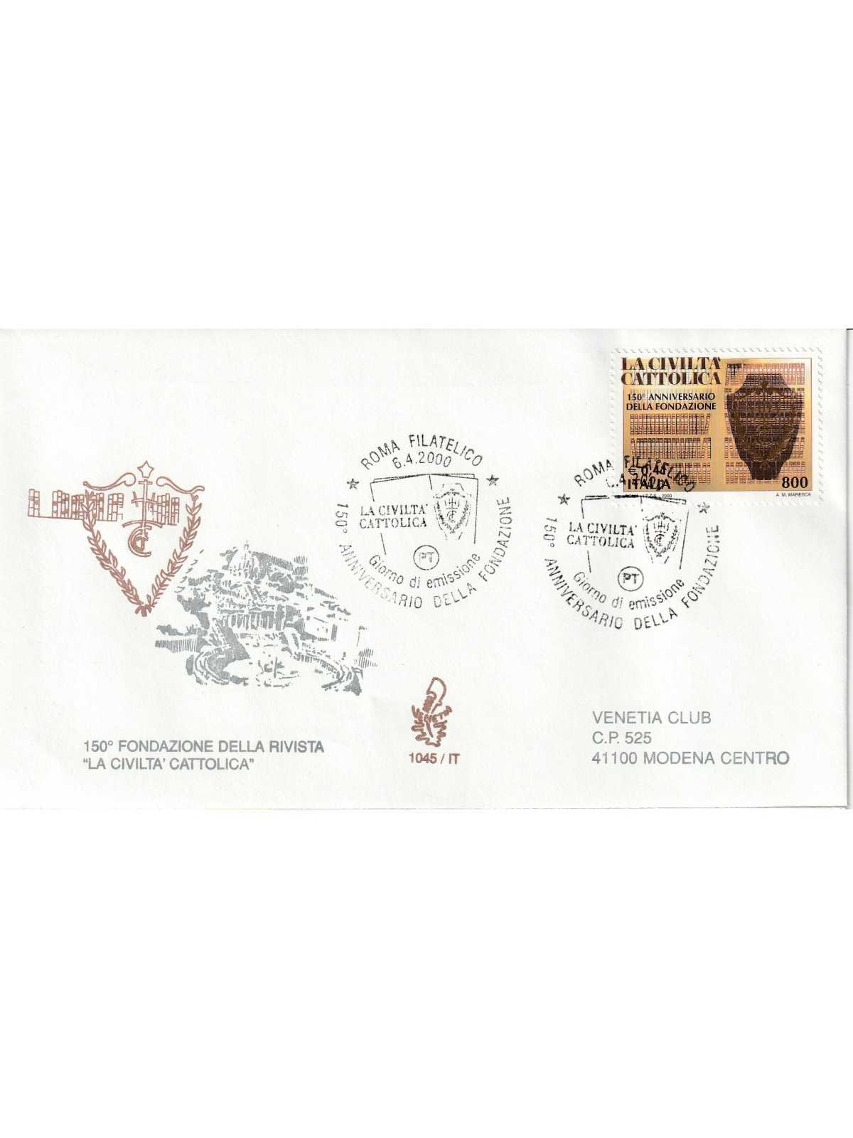 2000 FDC VENETIA 1045/IT ITALIA CIVILTA' CATTOLICA MF81263