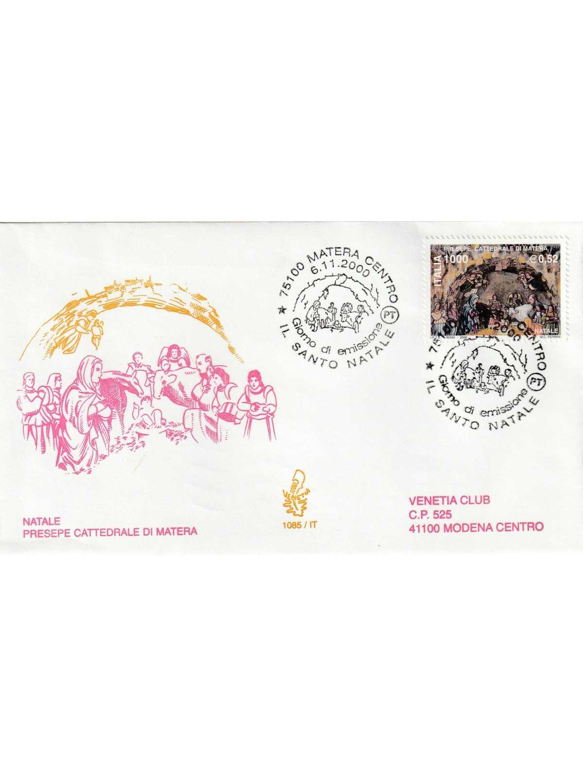 2000 FDC VENETIA 1085/IT ITALIA PRESEPE CATTEDRALE DI MATERA MF81298