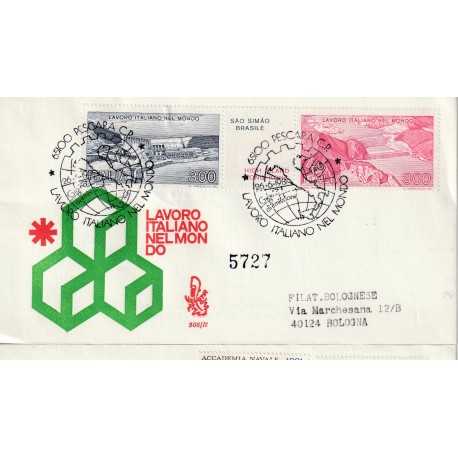 1981 FDC VENETIA 508/IT ITALIA LAVORO NEL MONDO VIAGGIATA MF81306