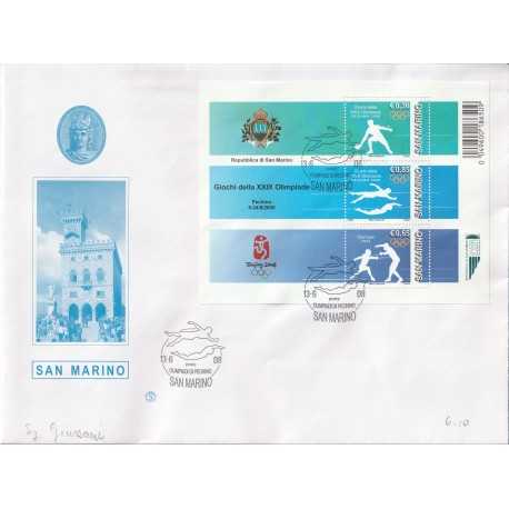 2008 FDC FILAGRANO SAN MARINO XXIX OLIMPIADI PECHINO BF MF81369