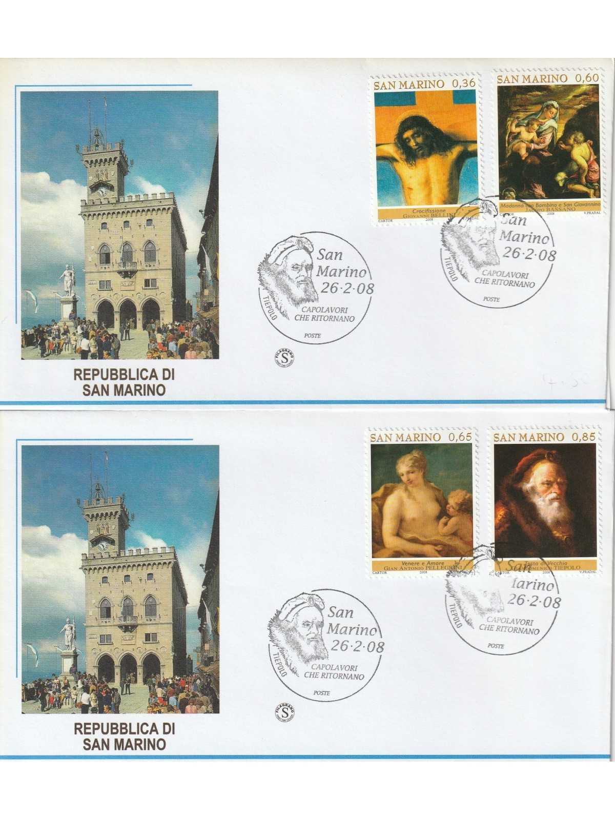 2008 FDC FILAGRANO SAN MARINO CAPOLAVORI MF81386