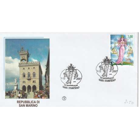 2007 FDC FILAGRANO SAN MARINO PARI OPPORTUNITA' MF81389