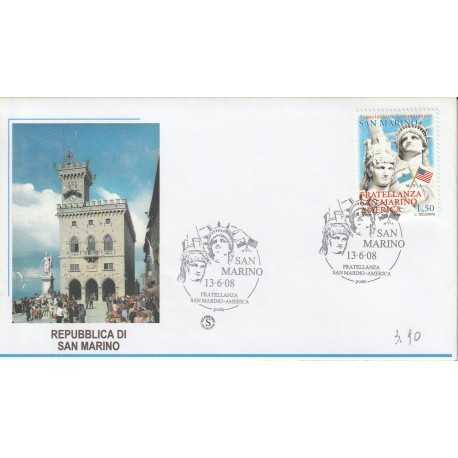 2008 FDC FILAGRANO SAN MARINO FRATELLANZA S.MARINO-AMERICA MF81395