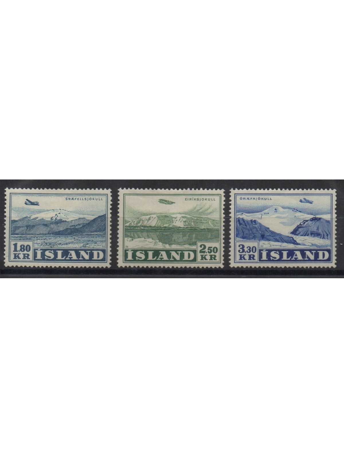 1952 ISLANDA ICELAND AEREO IN VOLO UNIF A27/ 29 - 3 VAL MLH MF51353