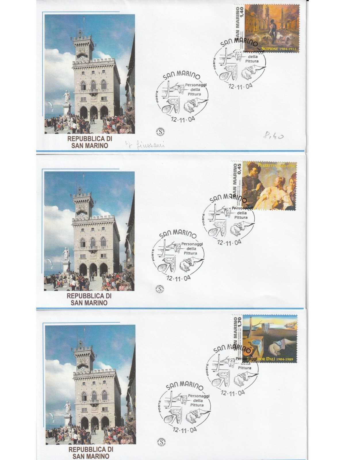 2004 FDC FILAGRANO SAN MARINO PERSONAGGI DELLA PITTURA MF81424