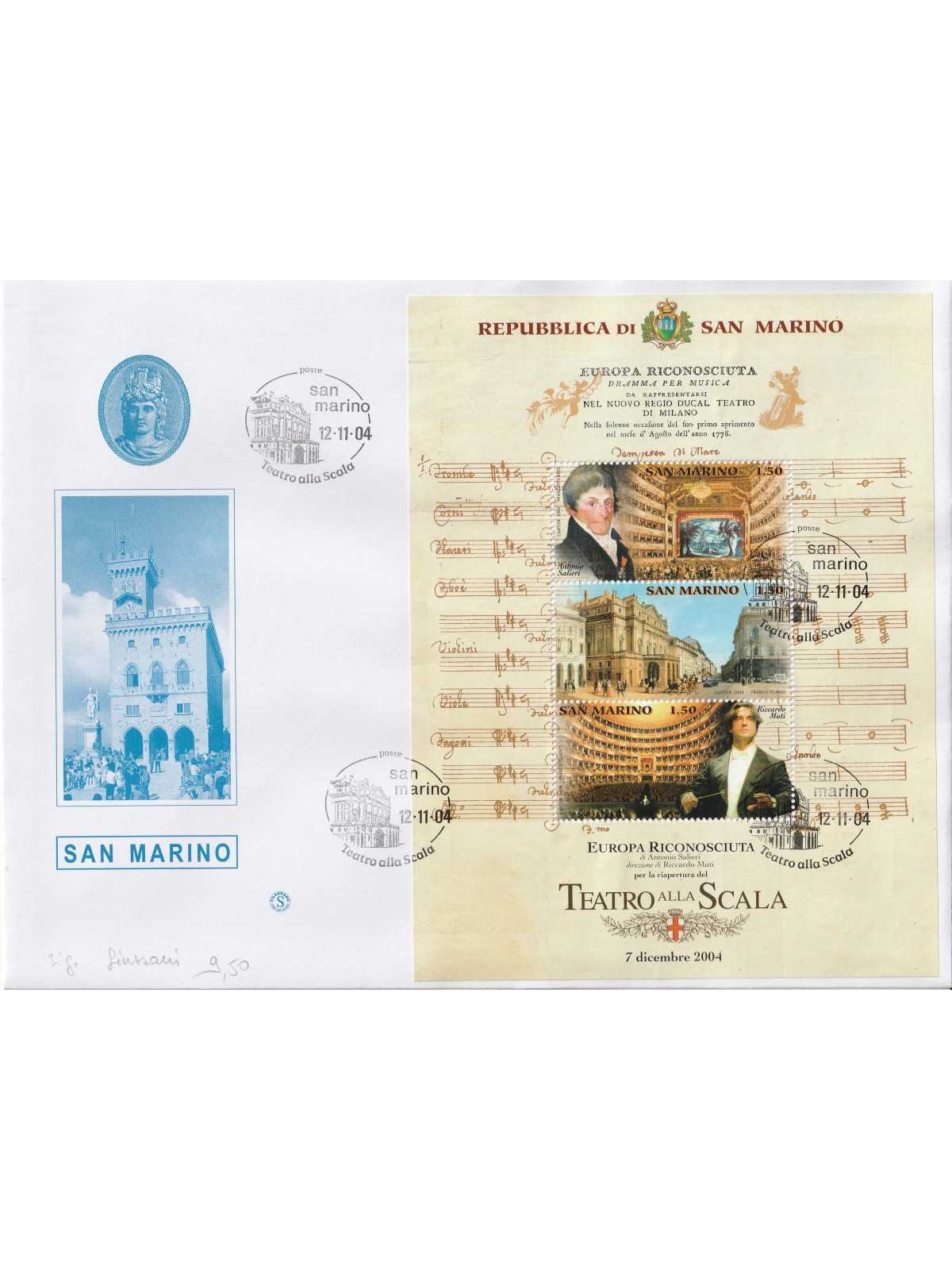 2004 FDC FILAGRANO SAN MARINO TEATRO ALLA SCALA BF MF81455