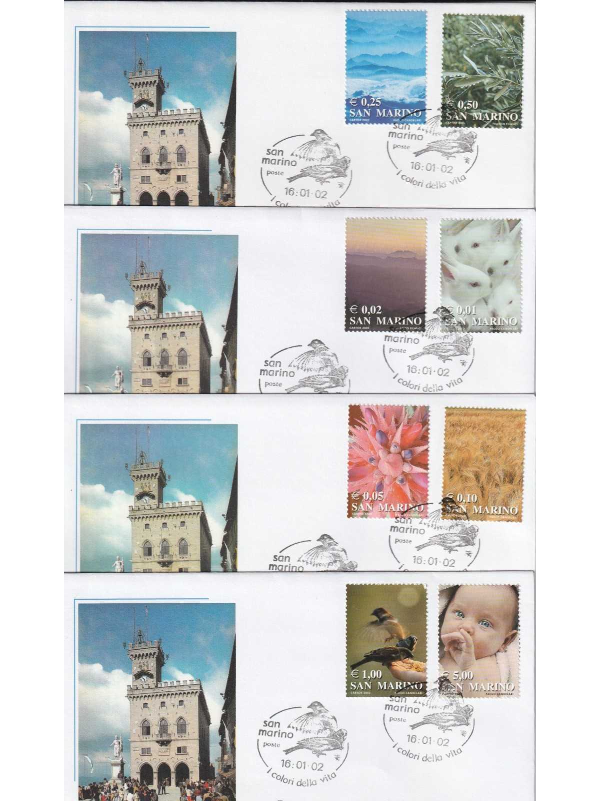 2001 FDC FILAGRANO SAN MARINO I COLORI DELLA VITA MF81473