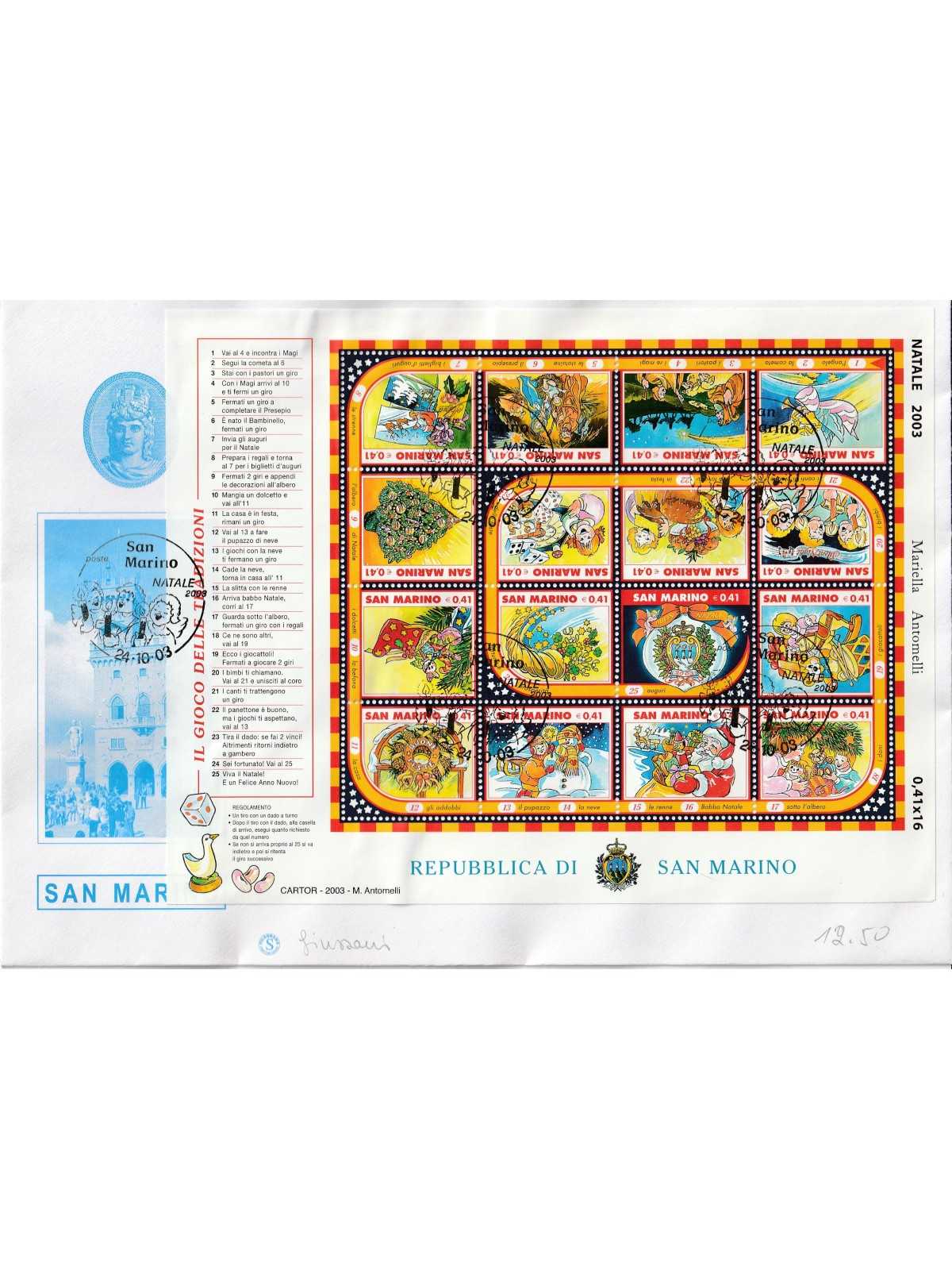 2003 FDC FILAGRANO SAN MARINO NATALE 2003 VBF MF81492