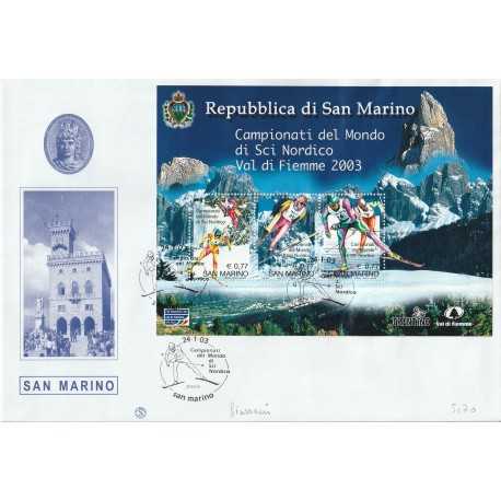 2003 FDC FILAGRANO SAN MARINO CAMP. MOND. SCI BF MF81495