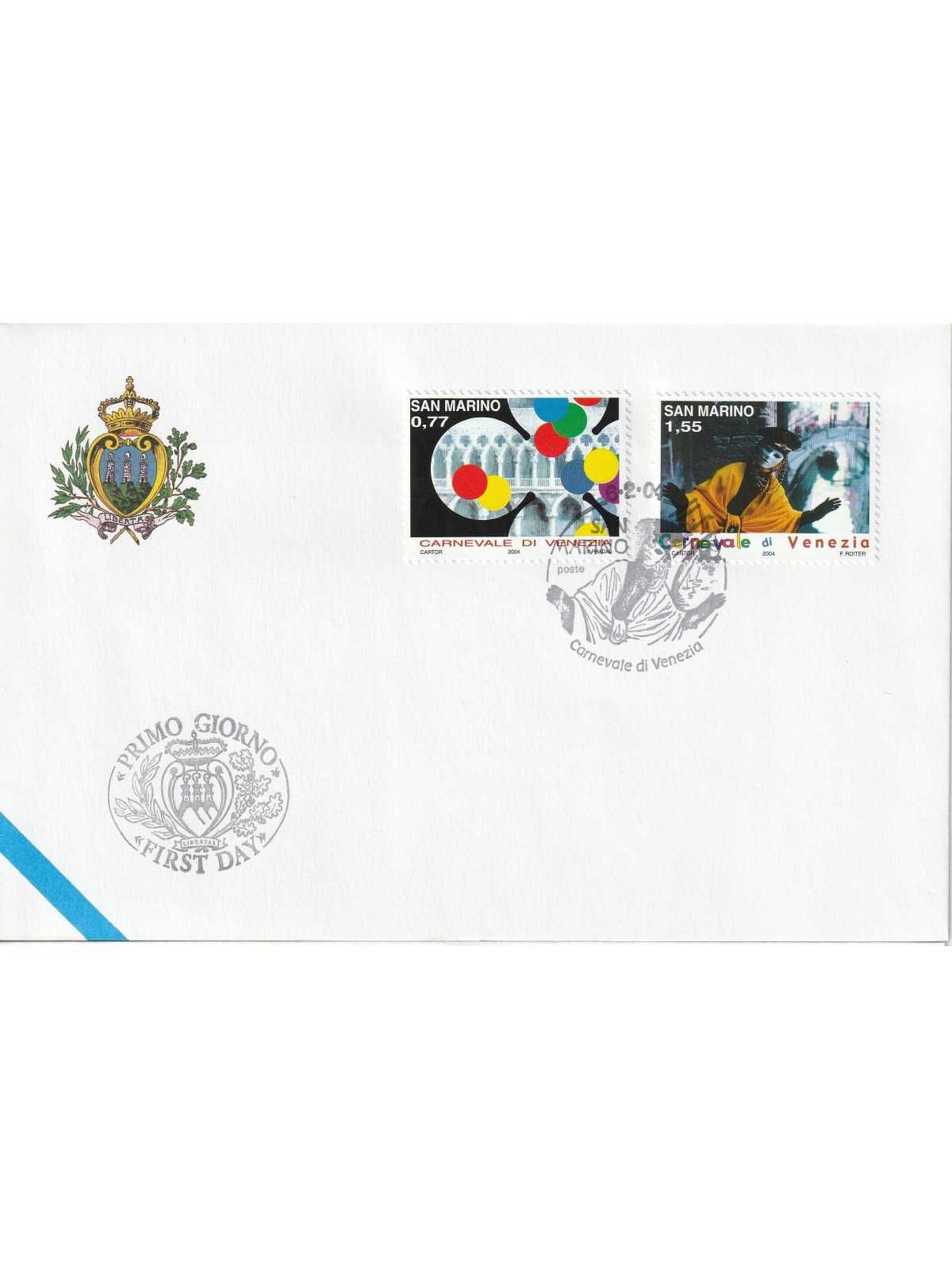 2004 FDC LIBERTAS A.A.S.F.N. SAN MARINO CARNEVALE DI VENEZIA MF81511