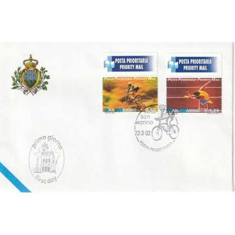 2002 FDC LIBERTAS A.A.S.F.N. SAN MARINO POSTA PRIORITARIA MF81527