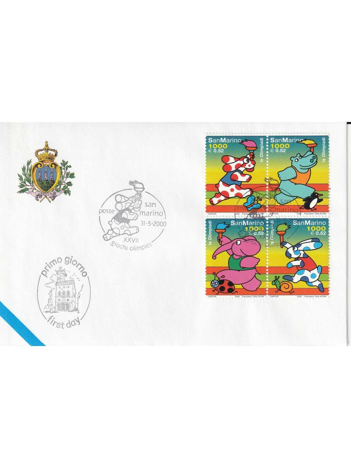 2000 FDC LIBERTAS A.A.S.F.N. SAN MARINO XXVII GIOCHI OLIMPICI MF81534