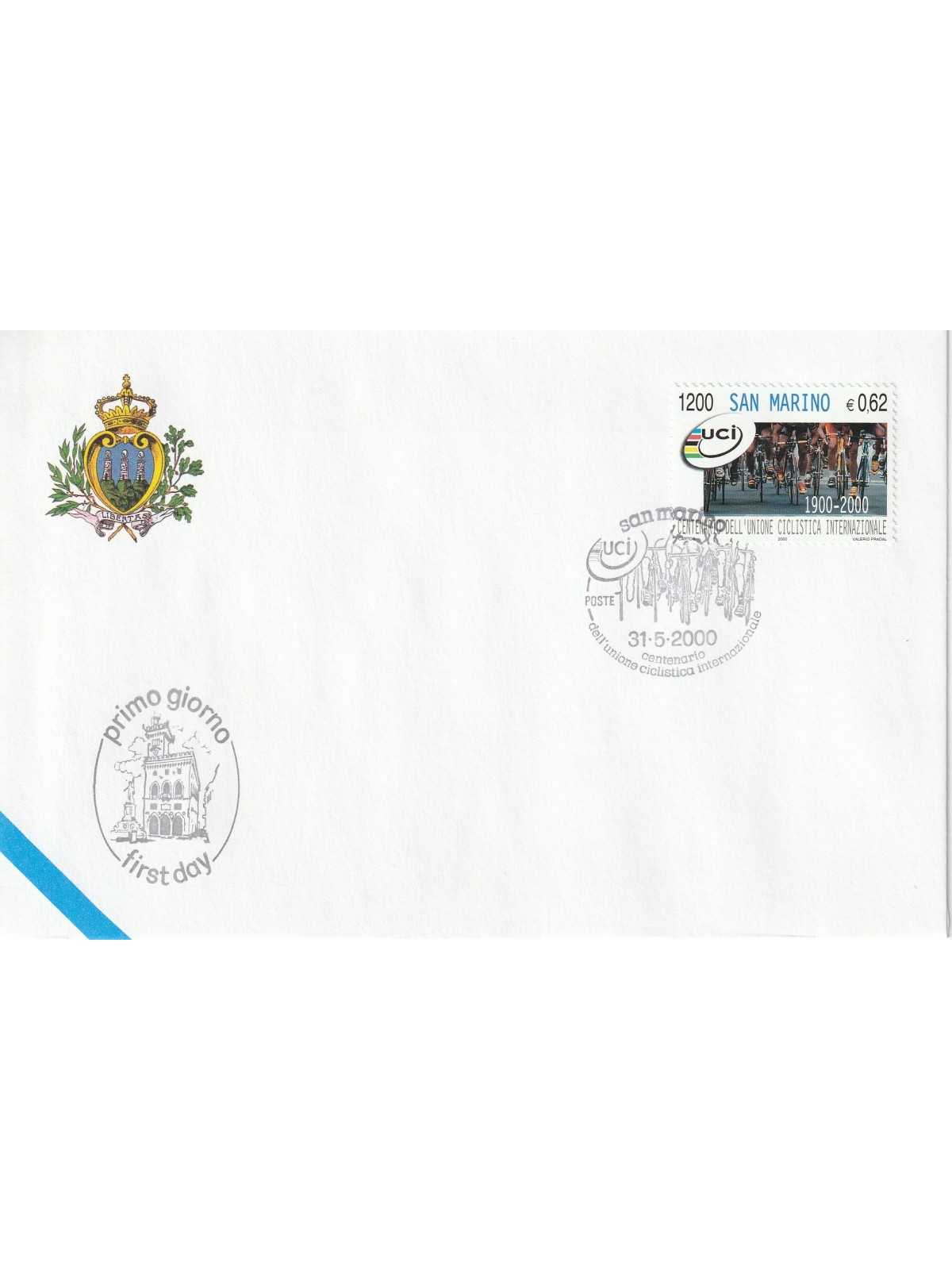 2000 FDC LIBERTAS A.A.S.F.N. SAN MARINO CENT.UNIONE CICLISTICA INT. MF81535