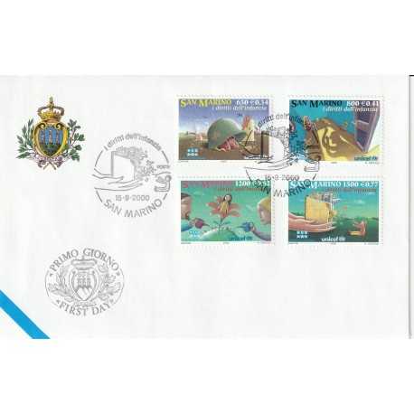 2000 FDC LIBERTAS A.A.S.F.N. SAN MARINO I DIRITTI DELL'INFANZIA MF81536