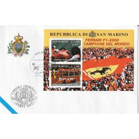 2001 FDC LIBERTAS A.A.S.F.N. SAN MARINO CAMP. DEL MONDO MF81540