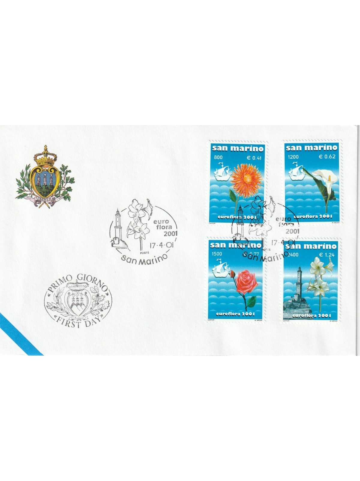 2001 FDC LIBERTAS A.A.S.F.N. SAN MARINO EUROFLORA MF81543