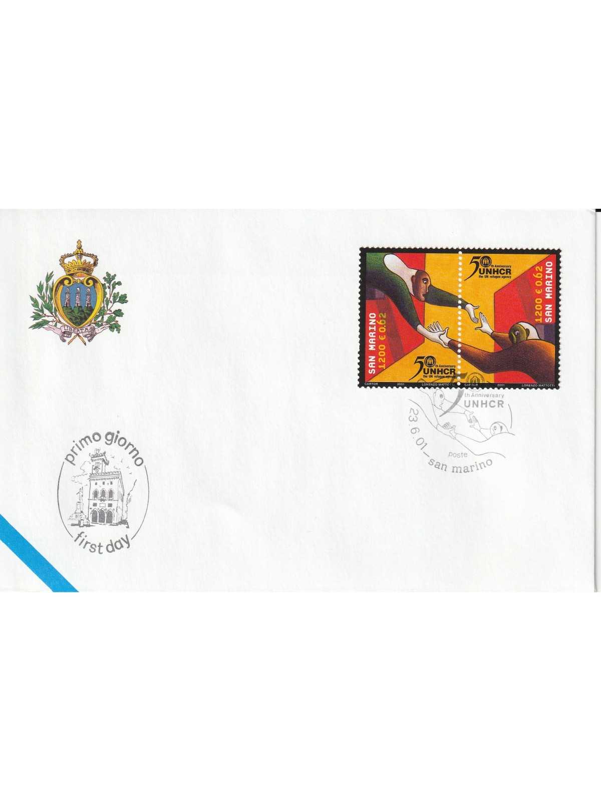 2001 FDC LIBERTAS A.A.S.F.N. SAN MARINO 50 ANN. ONU MF81546