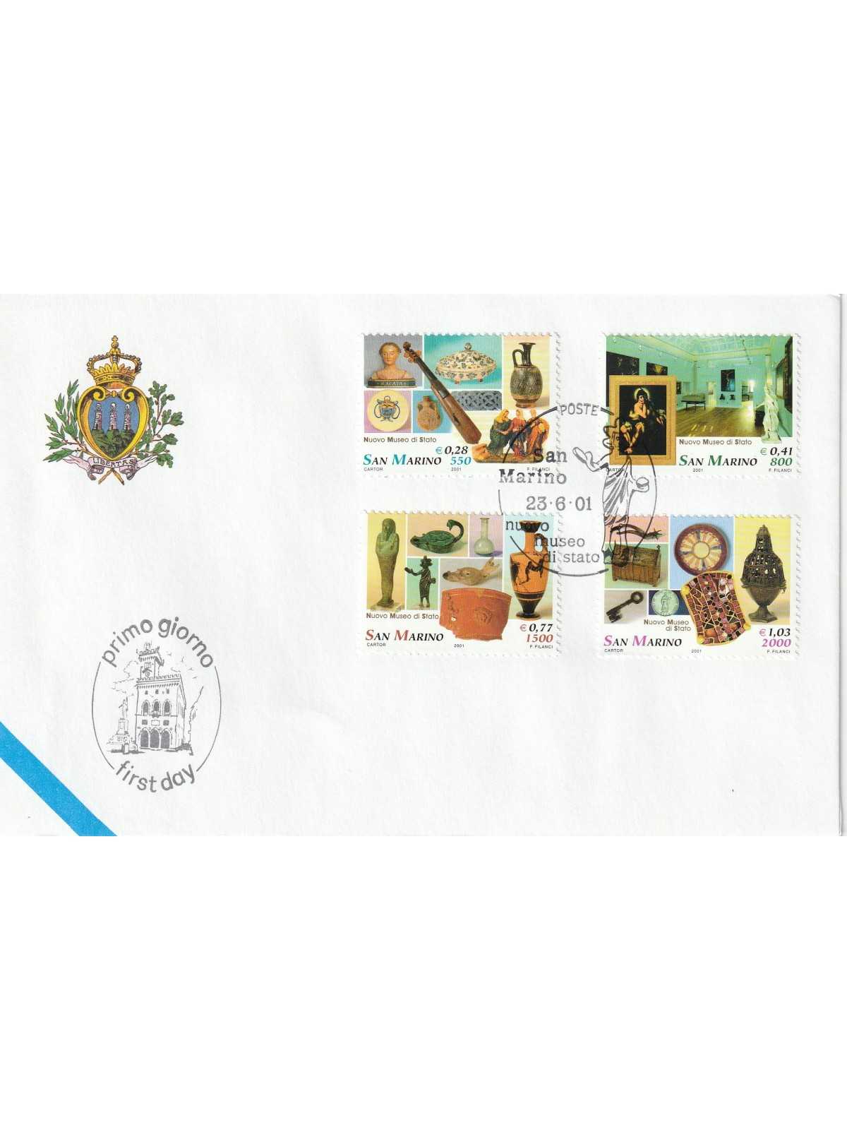 2001 FDC LIBERTAS A.A.S.F.N. SAN MARINO NUOVO MUSEO DI STATO MF81550