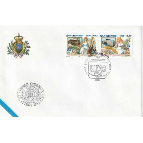 2001 FDC LIBERTAS A.A.S.F.N. SAN MARINO 125 ANN. S. MUTUO SOCC. MF81552