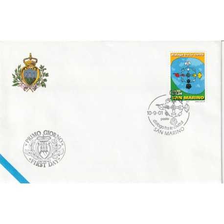 2001 FDC LIBERTAS A.A.S.F.N. SAN MARINO DIALOGO FRA CIVILTA' MF81553