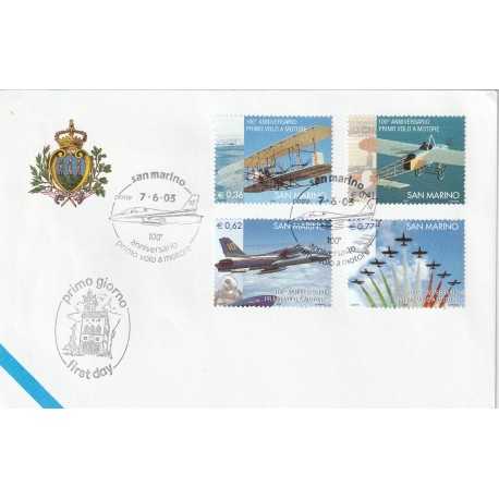 2003 FDC LIBERTAS A.A.S.F.N. SAN MARINO 100 ANN. I VOLO MOTORE MF81556