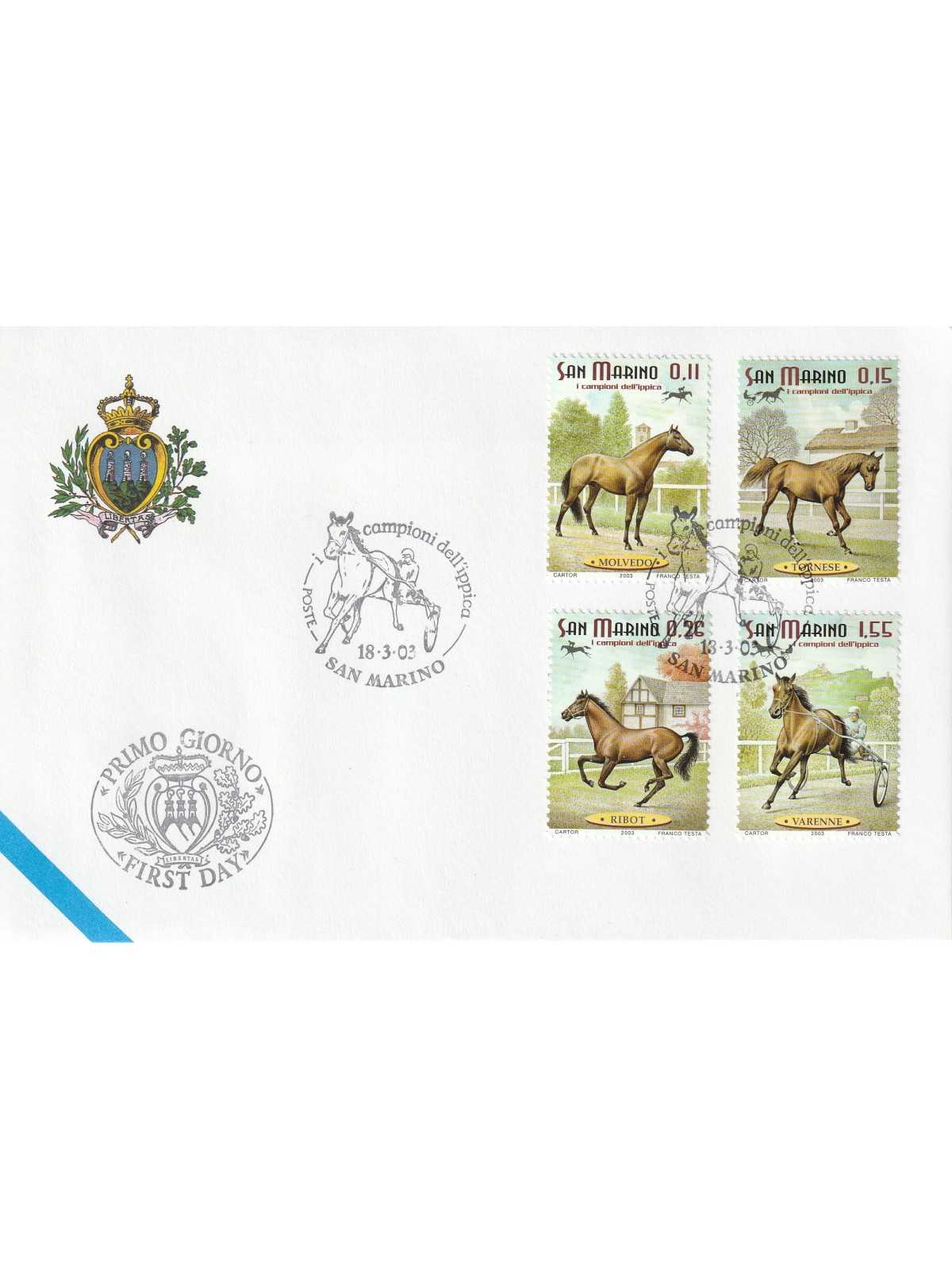 2003 FDC LIBERTAS A.A.S.F.N. SAN MARINO CAMPIONI DELL'IPPICA MF81558