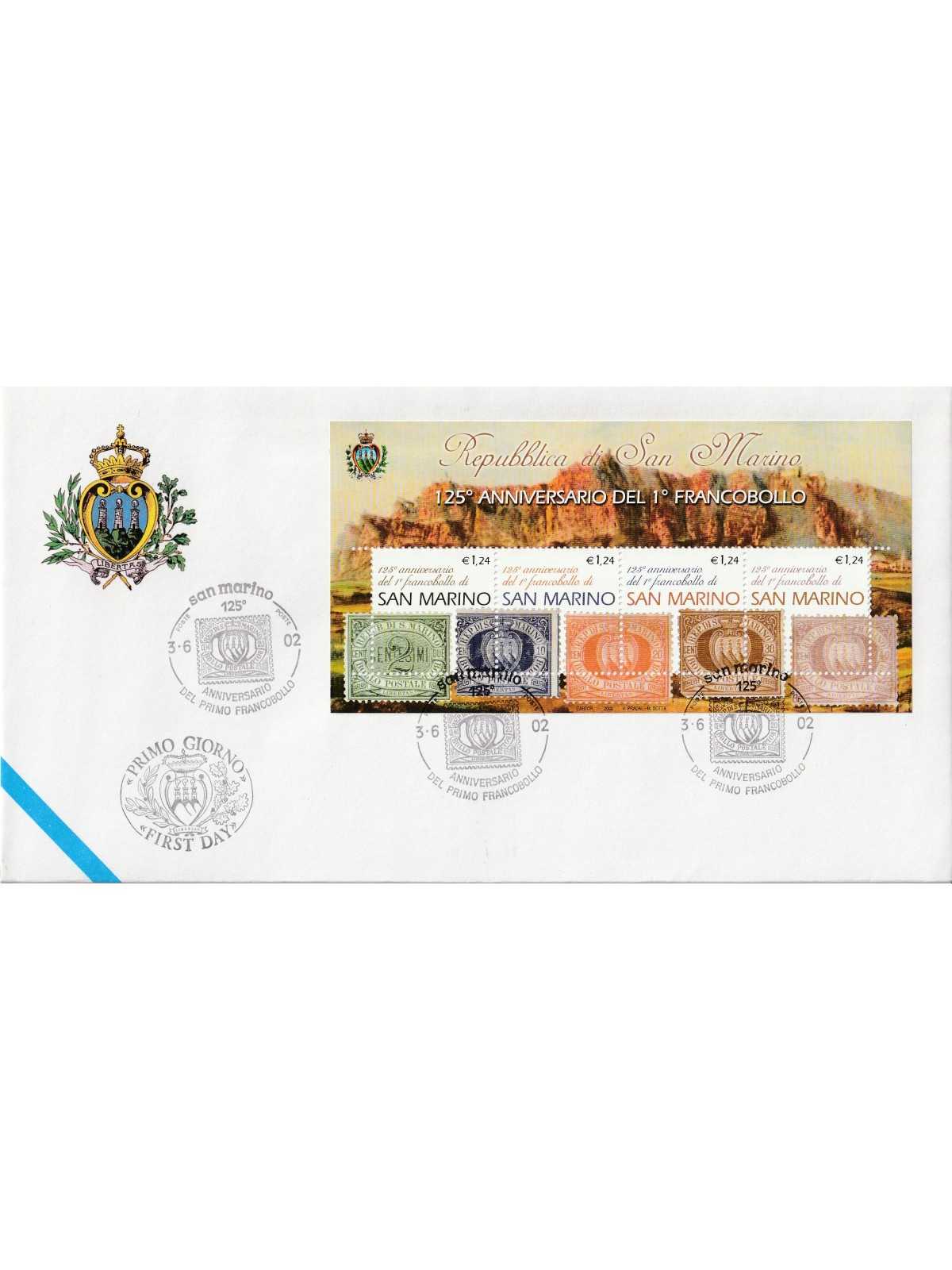 2002 FDC LIBERTAS A.A.S.F.N. SAN MARINO ANN. I FRANCOBOLLO MF81563