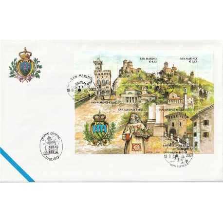 2002 FDC LIBERTAS A.A.S.F.N. SAN MARINO SERIE TURISTICA BF MF81565