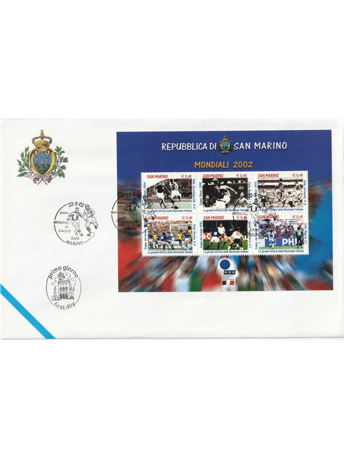 2002 FDC LIBERTAS A.A.S.F.N. SAN MARINO MONDIALI 2002 MF81566