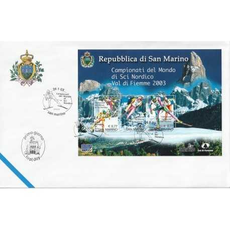 2003 FDC LIBERTAS A.A.S.F.N. SAN MARINO CAMP. MOND. SCI NORD. MF81570