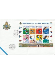 2001 FDC LIBERTAS A.A.S.F.N. SAN MARINO IX GIOCHI PICCOLI STATI D'EUROPA BF MF81573