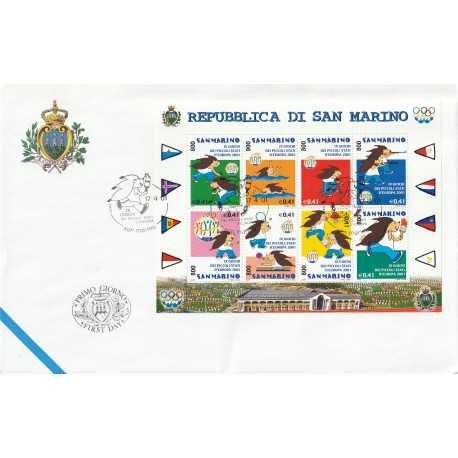 2001 FDC LIBERTAS A.A.S.F.N. SAN MARINO IX GIOCHI PICCOLI STATI D'EUROPA BF MF81573