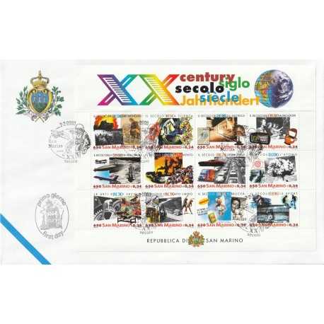 2000 FDC LIBERTAS A.A.S.F.N. SAN MARINO IL XX SECOLO BF MF81574