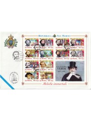 2001 FDC LIBERTAS A.A.S.F.N. SAN MARINO GIUSEPPE VERDI CENT. MORTE BF MF81576