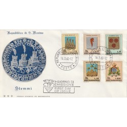 1968 FDC TRE STELLE SAN MARINO STEMMI MF81587