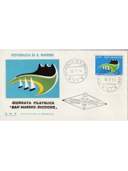 1974 FDC TRE STELLE SAN MARINO GIORN. FILATELICA SAN MARINO-RICCIONE MF81630