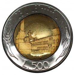 1992 REPUBBLICA ITALIANA MONETA LIRE 500 BIMETALLICO PROOF FS MF28306