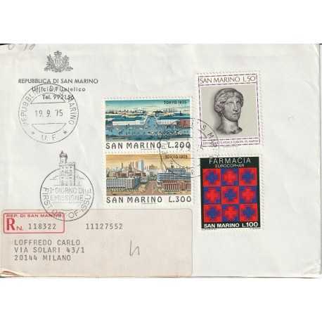 1975 FDC UFFICIALE SAN MARINO ESPO.NAPOLI-FARMACIA-TOKIO MF81650