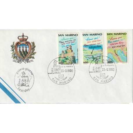 1990 FDC LIBERTAS SAN MARINO ANNO EUROPEO DEL TURISMO MF81655