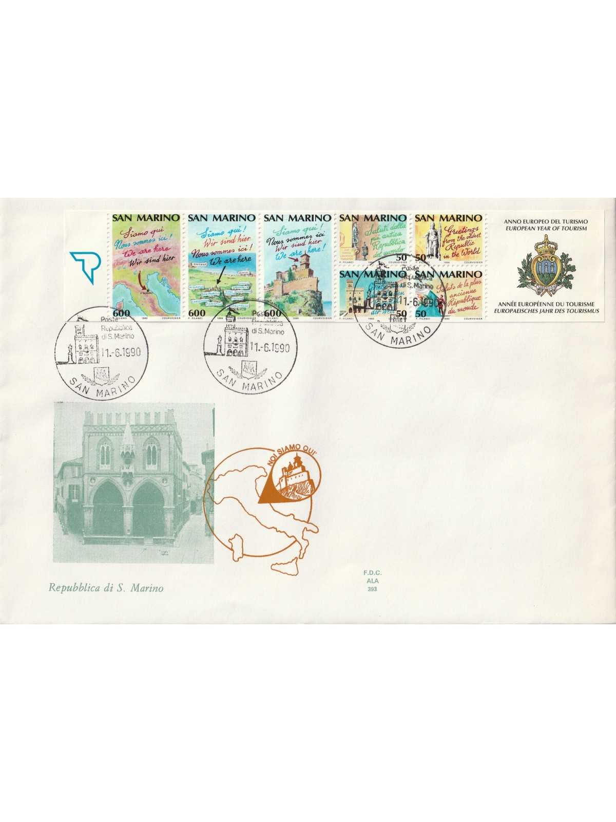 1990 FDC ALA SAN MARINO ANNO EUROPEO DEL TURISMO BF MF81658