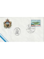 1990 FDC LIBERTAS A.A.S.F.N. SAN MARINO VISITA DEL PRES. DELLA REP. MF81664