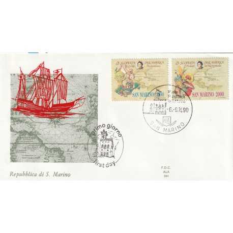 1990 FDC ALA SAN MARINO V CENT. SCOPERTA AMERICA MF81666